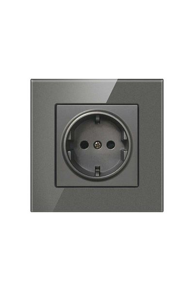 TECHSTAR ® Crystal Ts1 Socket, Tempered Glass, Simple, Metal Grey Color, 16a