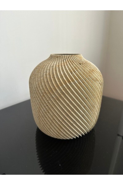 DSdizayn Traverten desenli vazo bir adet boy: 17,5 cm