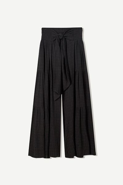 Bershka Textured wide-leg trousers