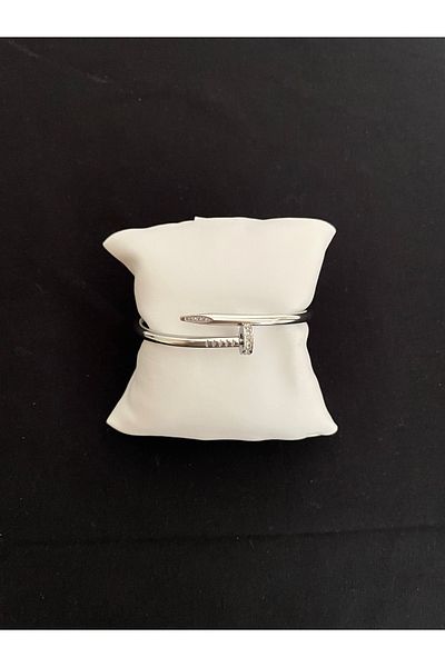 Luna Steel Nail Stone Handcuff Bracelet