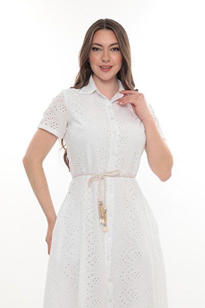 etselements Μακρύ φόρεμα Polo Neck Belted Voile με επένδυση