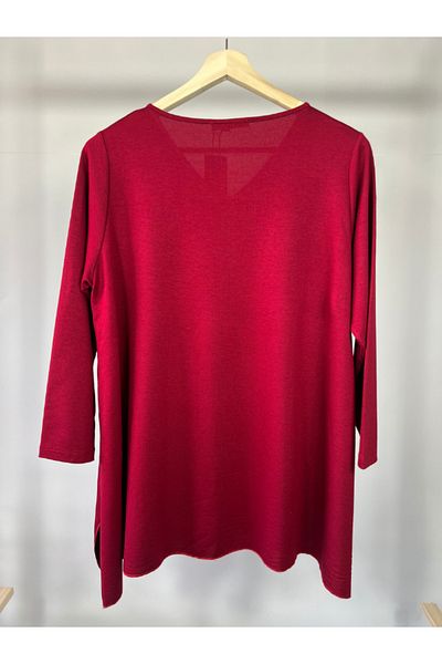 Damla Large Size Long Sleeve V-Neck Blouse