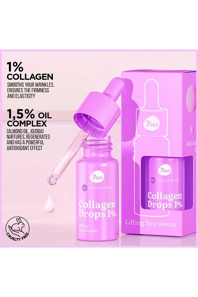 7DAYS Ser facial cu efect de lifting 7Days COLLAGEN DROPS 20 ml