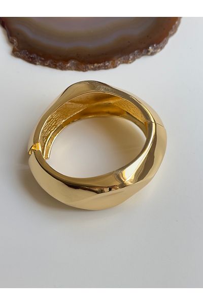 YOUES JEWELRY Steel Thick Handcuff Bracelet Women's Bracelet Unisex Gold Women's Handcuffs