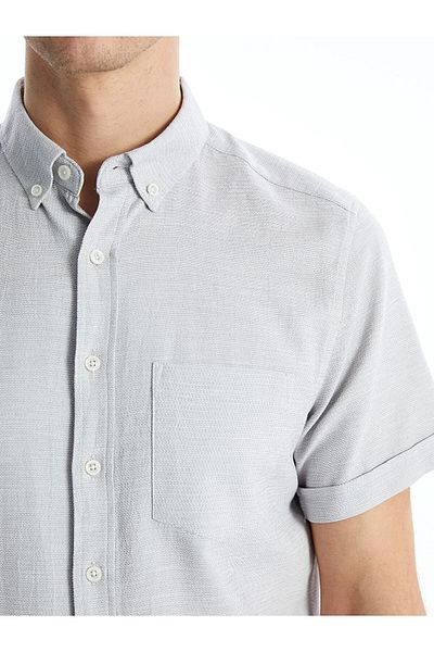 LC Waikiki Regular Fit Short Sleeve Dobby Men's Shirt