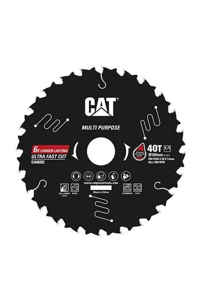 Caterpillar CAT DA08202 TCT Circular Saw Blade-Multipurpose Ø184mm 7-1/4”