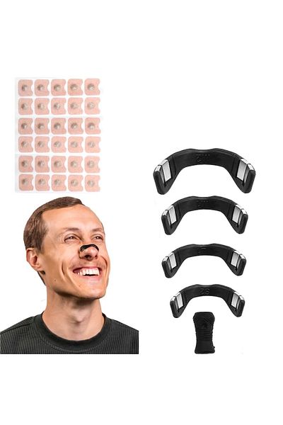 Sprise Miraza Nasal Dilator, anti-snoring, 60 patches, various sizes, comfortable, black