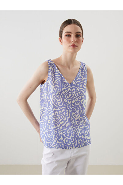 LC Waikiki Γυναικεία μπλούζα με σχέδιο σε λαιμόκοψη V της Özmarka New Season