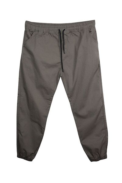 marufshop Elastic Leg Lace-Up Oversized Gabardine Trousers Suitable for Men 118 -156 Kilos Soil