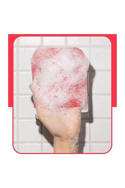 Mom's Korean loofah Mom's Bath - Exfoliating loofah to get rid of body problems (one piece) red
