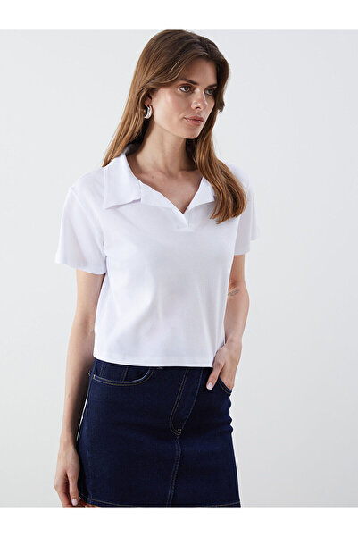 LC Waikiki Nevavm Polo Collar Pique Crop with a Difference