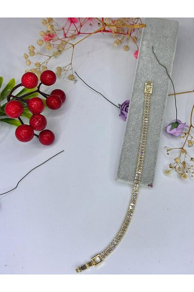 ısıkkonya Stainless Tarnish Baguette Stone Bracelet [Allergy-Free Product].