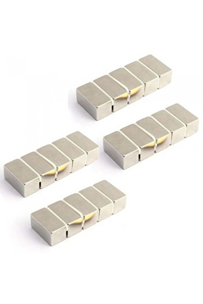 dalimag Set 20 magneti foarte puternic, tip bloc, 20 x 10 x 10 mm, gri