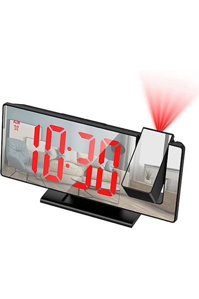 OEM LED Digital Multifunctional Alarm Clock with Mirror and Ceiling or Wall Projection, Time and Tempera