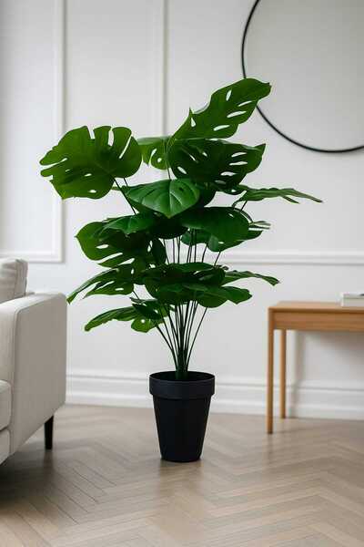 MAKİ DEKOR Dekoratif , Modern Salon Bitkisi ,yapay Ağaç Monstera 90 Cm