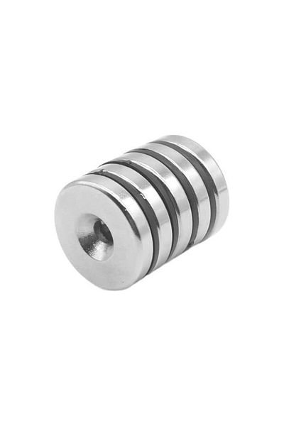 dalimag Set 5 magneti foarte puternic pentru surub, gri, disc, simplu, 15 mm X 4 mm