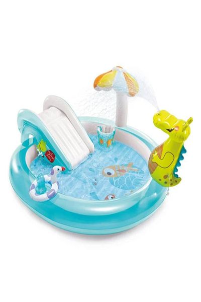 Intex Piscina cu Model Crocodil & Tobogan pentru Copii 2.01x1.70x0.84m - Intex