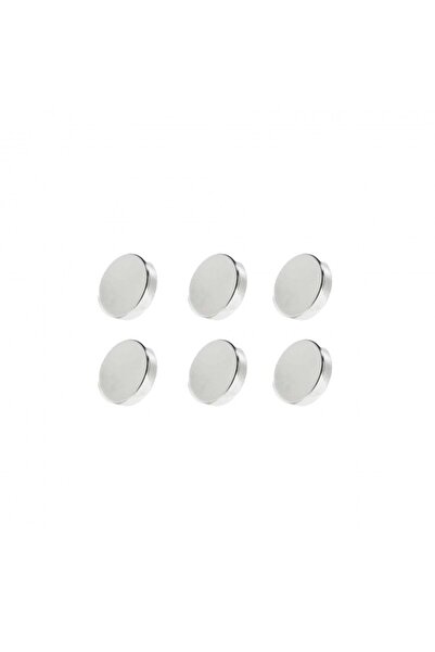 dalimag Set of 6 very strong magnets, gray, disc, simple, 7 mm X 2 mm