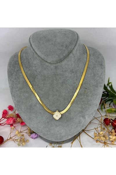 ısıkkonya Italian Chain Charm Steel Necklace [Non-Allergic Product]