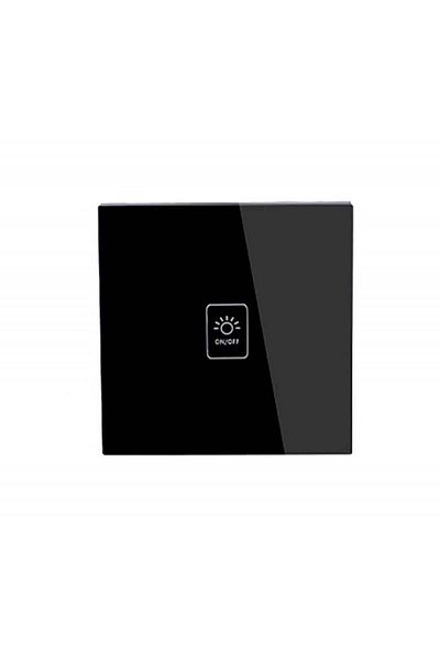 TECHSTAR ® Tg02 Touch Switch, Tempered Glass, Modern Design, Led Lighting, 1 Phase, Black
