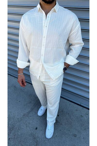 bafatex Ανδρικό ριγέ πουκάμισο Oversize