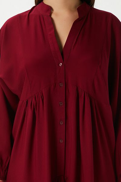 Ritnice Prive Women's Base 100% Viscose Burgundy Maxi Size Summer Dress