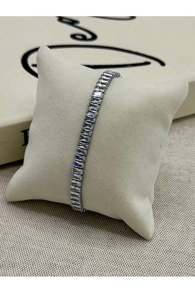 DEEPWELL Silver Color Stone Women's Steel Bracelet Dbw06