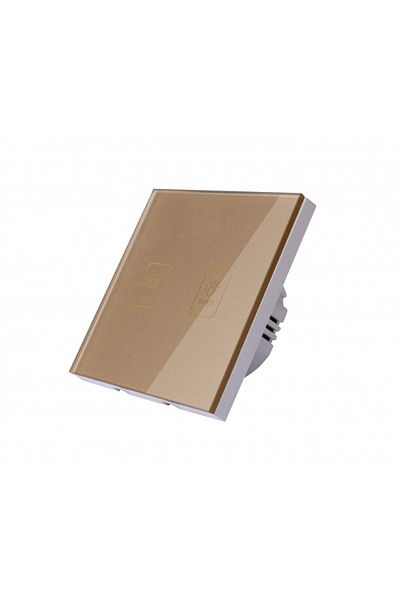 TECHSTAR ® Tg02 Touch Switch, Tempered Glass, Modern Design, Led Lighting, 2 Phases, Gold