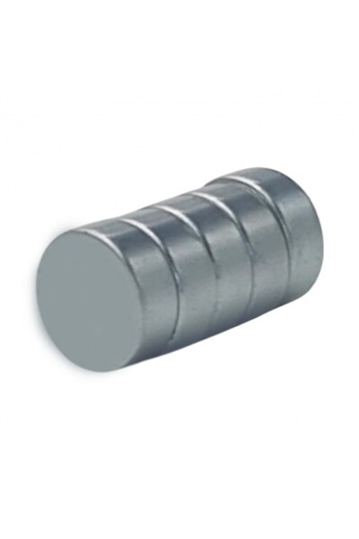 dalimag Set 5 magneti foarte puternici, gri, disc, simplu, 10mm X 5 mm