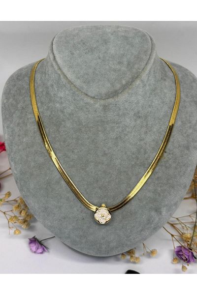 ısıkkonya Italian Chain Charm Steel Necklace [Non-Allergic Product]