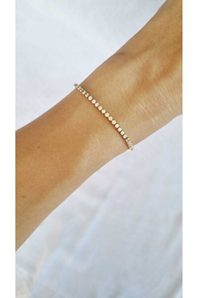 İNİTİUM VIP Seri Xuping 14K Altın Kaplama İnce Su Yolu Gold Bileklik (17+2cm)