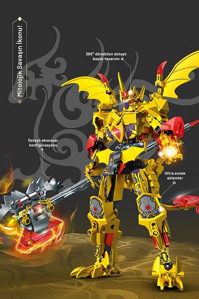 Sembo Block Flame Hammer Chinese Dragon Figure Building Block Set 463 Pieces
