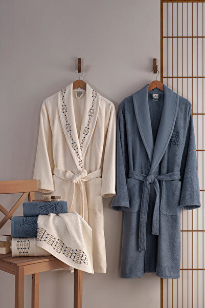 MARİBOR Orient - Nakışlı Aile Bambu Bornoz Serisi - 6 Parça