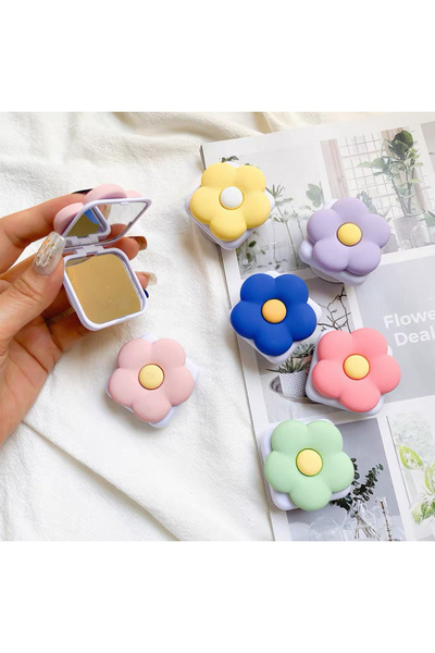 EDELFU Katlanabilir Çiçek Aynalı Telefon Tutacağı ve Telefon ve Tabletler için Stand ve Popsocket - Sarı