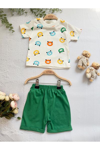 Minim Teddy Bear Printed Top and Bottom Set