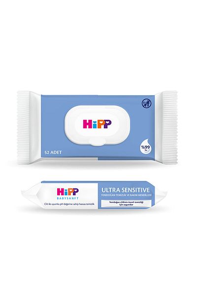 Hipp Ultra Sensitive Newborn Cleaning and Care Wipes 3X52 Pieces