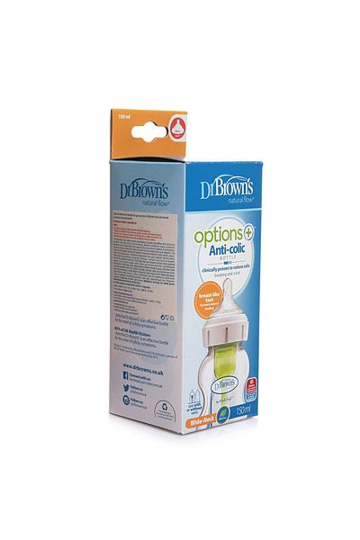 Dr.Brown's Db 51600 Dr Browns Options+ Wide Mouth Anti-Colic Pp Feeding Bottle 150 ml 0+ Months