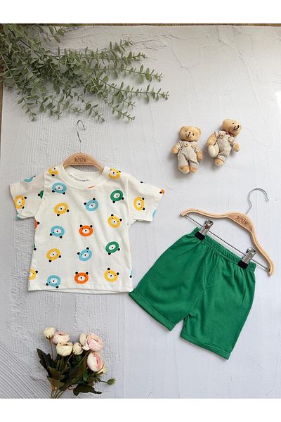 Minim Teddy Bear Printed Top and Bottom Set