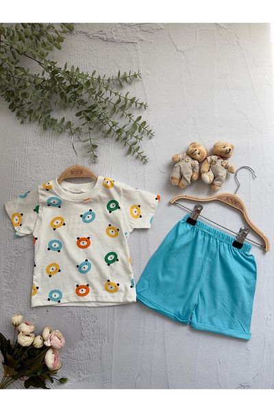 Minim Teddy Bear Printed Top and Bottom Set