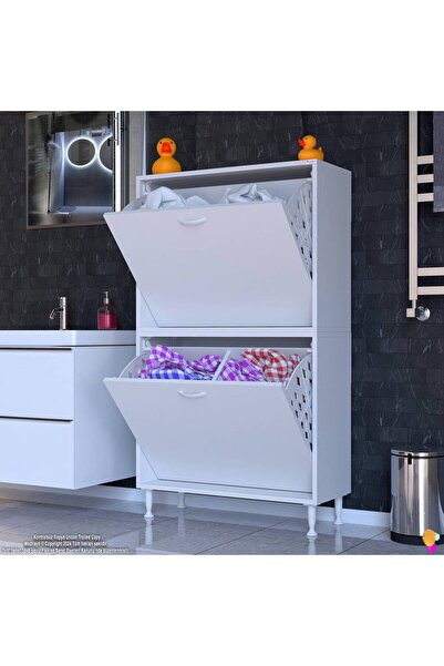 Modilayn 85x138x32,5 cm 4 Gözlü Sepetli Soğan&Patates Dolabı Organizatör Mutfak Dolabı Çok Amaçlı Dolap