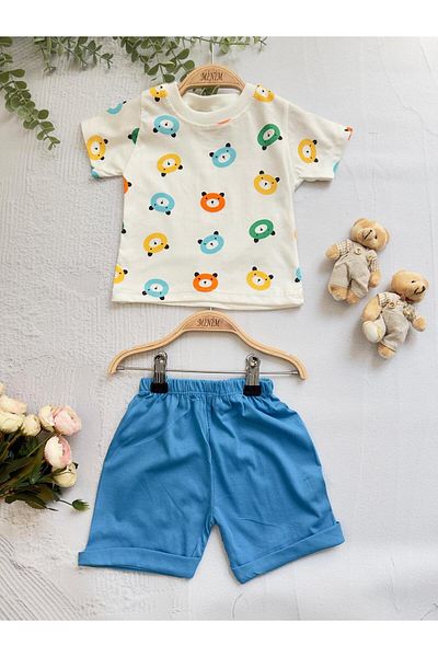 Minim Teddy Bear Printed Top and Bottom Set
