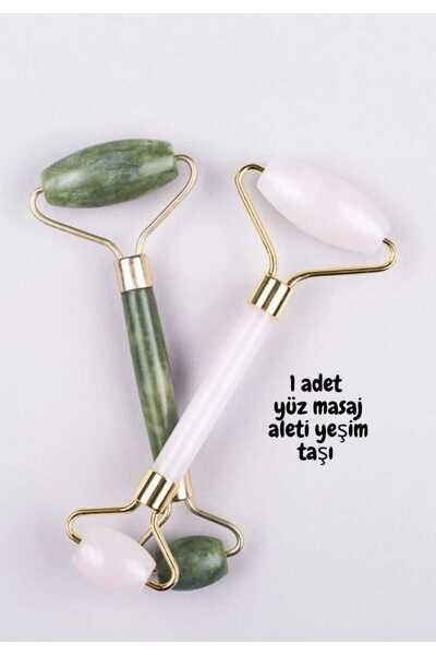 BRE HOME Yeşim Taşı Roler Yüz Masaj Aleti Doğal Yeşim Taşı Jade Roller Cilt S...
