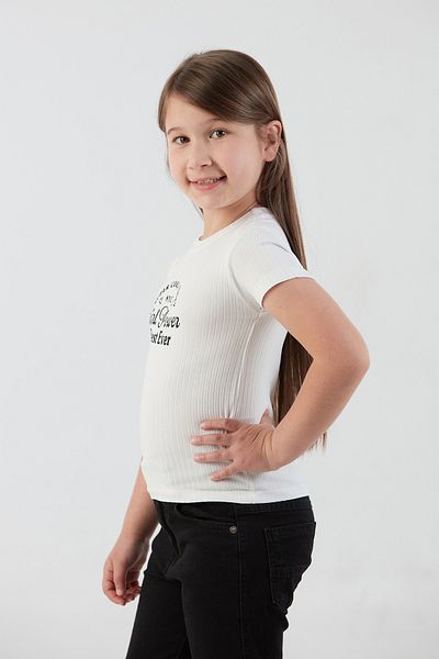 Fulla Moda Κοριτσίστικη μπλούζα με στάμπα Corduroy Girl Power