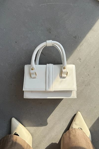 LEONAS Multi-Eye Stylish Women's Hand and Shoulder Bag Tarnel White
