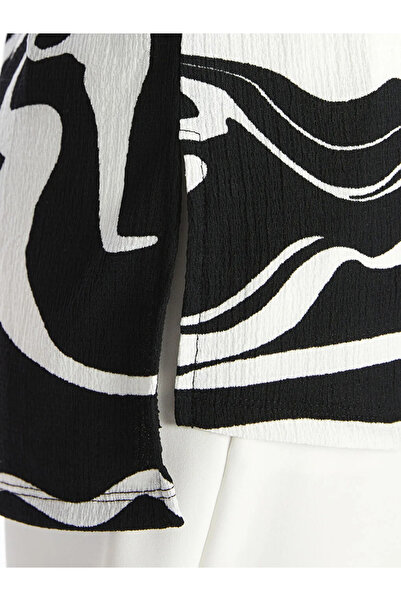 LC Waikiki Lcwaikiki Basic Ecru Crew Neck Patterned Women's Sweatshirt Tunic