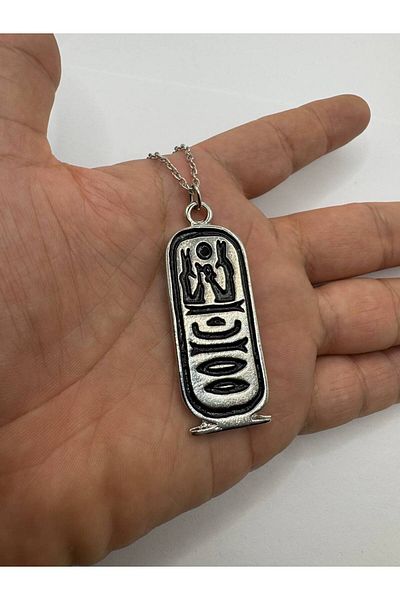 Herşey Nota Pharaoh's Code – Unisex Necklace with Ancient Egyptian Tablet Figure (60 cm Chain)
