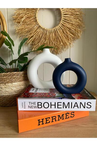 Porselian Σετ βάζο Bohemian Ring 2 τεμαχίων (ΜΕΓΑΛΟ 18Χ18 ΕΚ., ΜΙΚΡΟ 14Χ13,5 ...