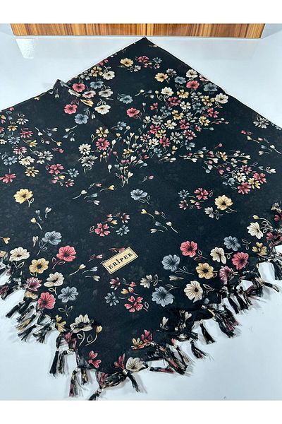 Eripek Scris din bumbac cu mărgele dezasamblate - 05414 95 X 95 Negru - Gri 20