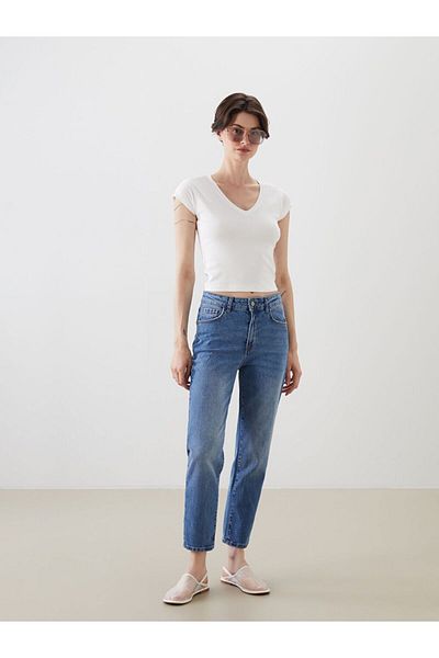 LC Waikiki Blugi LCW Pantaloni Jean de damă cu croială dreaptă