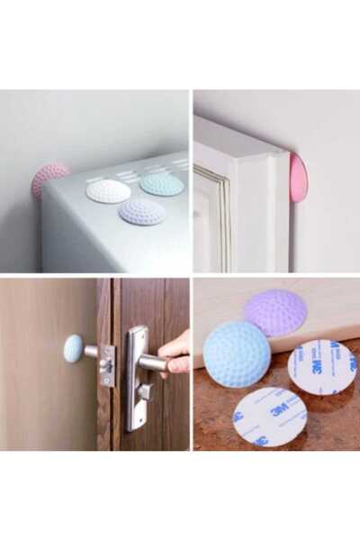 lawrenceshop 8 Adet Yapışkanlı Kapı Kolu Stoperi Duvar Arkası Tamponu Stopu Kapı Stoperi 5 Cm Karışık Renklerde